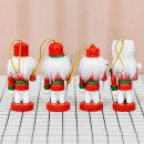 Nussknacker Christbaumschmuck 4er Set rot in Box 10cm mit Aufhänger