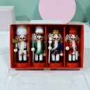 Nussknacker Christbaumschmuck 4er Set bunt in Box 10cm mit Aufhänger
