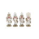 Nussknacker Christbaumschmuck 4er Set weiß in Box 10cm mit Aufhänger Preis pro Set
