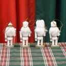Nussknacker Christbaumschmuck 4er Set weiß in Box 10cm mit Aufhänger Preis pro Set