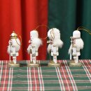 Nussknacker Christbaumschmuck 4er Set weiß in Box 10cm mit Aufhänger