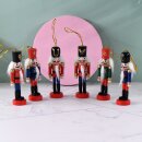 Nussknacker Christbaumschmuck 6er Set bunt in Box 10cm mit Aufhänger