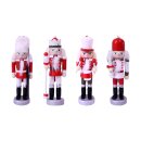 Nussknacker Christbaumschmuck 4er Set rot weiß in...