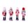 Nussknacker Christbaumschmuck 4er Set rot weiß in Box 13cm mit Aufhänger