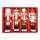 Nussknacker Christbaumschmuck 4er Set rot weiß in Box 13cm mit Aufhänger