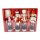 Nussknacker Christbaumschmuck 4er Set rot weiß in Box 13cm mit Aufhänger