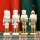 Nussknacker Christbaumschmuck 4er Set weiß in Box 13cm mit Aufhänger