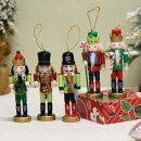 Nussknacker Christbaumschmuck 5er Set bunt in Box 13cm mit Aufhänger