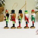 Nussknacker Christbaumschmuck 5er Set bunt in Box 13cm mit Aufhänger