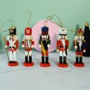 Nussknacker Christbaumschmuck 5er Set bunt in Box 13cm mit Aufhänger