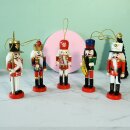 Nussknacker Christbaumschmuck 5er Set bunt in Box 13cm mit Aufhänger