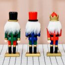 Nussknacker Nutcracker Weihnachtsdeko 3er Set bunt in Box 15cm zum stehen