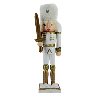 Premium Nussknacker Nutcracker Einzeln Verpackt in Box Sichtfenster Weiß 18cm