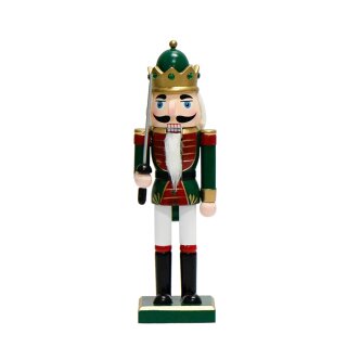 Premium Nussknacker Nutcracker Einzeln Verpackt in Box Sichtfenster Grün Rot Schwert 25cm