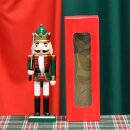 Premium Nussknacker Nutcracker Einzeln Verpackt in Box Sichtfenster Grün Rot Schwert 25cm