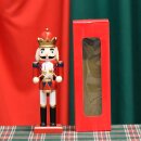 Premium Nussknacker Nutcracker Einzeln Verpackt in Box Sichtfenster Rot 25cm