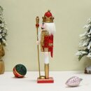 Premium Nussknacker Nutcracker Einzeln Verpackt in Box Sichtfenster Rot Weiß 30cm
