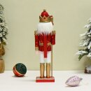 Premium Nussknacker Nutcracker Einzeln Verpackt in Box Sichtfenster Rot Weiß 30cm