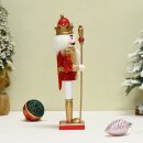 Premium Nussknacker Nutcracker Einzeln Verpackt in Box Sichtfenster Rot Weiß 30cm