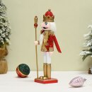 Premium Nussknacker Nutcracker Einzeln Verpackt in Box Sichtfenster Rot Weiß 30cm