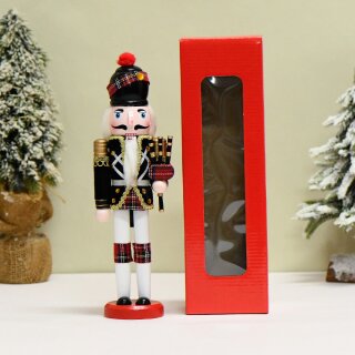 Premium Nussknacker Nutcracker Einzeln Verpackt in Box Sichtfenster Schwarz Rot Weiß 30cm