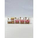 Weihnachtszug Deko Weihnachten Weihnachtsdeko Christmas Zug Anhänger Rosa Weiß 20cm