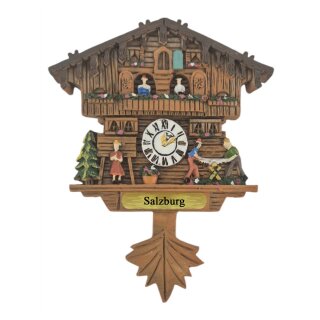 Kühlschrankmagnet Alpen Kuckucksuhr Magnet  Urlaubserinnerung Mitbringsel Deko - Salzburg