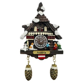 Kuckucksuhr Magnet Souvenir Alpen Hütte Wetterhaus Kühlschrankmagnet Austria