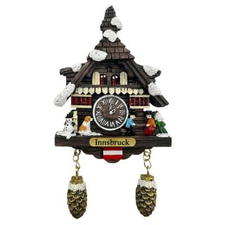 Kuckucksuhr Magnet Souvenir Alpen Hütte Wetterhaus Kühlschrankmagnet Innsbruck