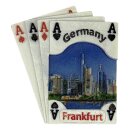 Frankfurt Magnet Spielkarten Design mit Skyline und Main