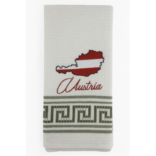 Geschirrtuch Tuch Handtuch ca. 60 x 40cm Austria Österreich Landkarte Flagge Grün