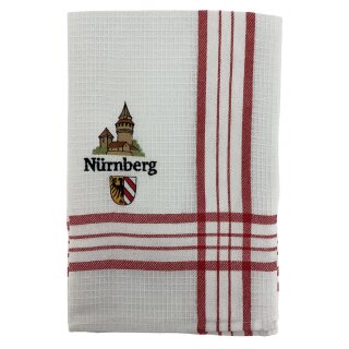 Geschirrtuch Tuch Handtuch ca. 65 x 40cm Deutschland Nürnberg Kaiserburg Stadtwappen Rot