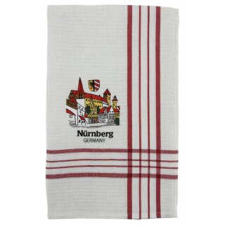 Geschirrtuch Tuch Handtuch ca. 65 x 40cm Deutschland Nürnberg Altstadt Kaiserburg Rot