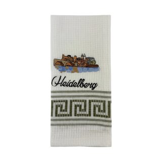 Geschirrtuch Tuch Handtuch ca. 60 x 40cm Heidelberg Schloss mit Alter Brücke Grün