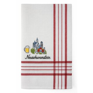 Geschirrtuch Tuch Handtuch ca. 65 x 40cm Deutschland Neuschwanstein Schloss Rot