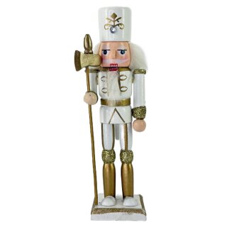 Premium Nussknacker Nutcracker Einzeln Verpackt in Box Sichtfenster Weiß 18cm