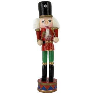 Premium Nussknacker Nutcracker Einzeln Verpackt in Box Sichtfenster Rot 18cm