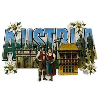 Magnet Polyresin Kühlschrankmagnet Souvenir Mitbringsel Österreich - Austria
