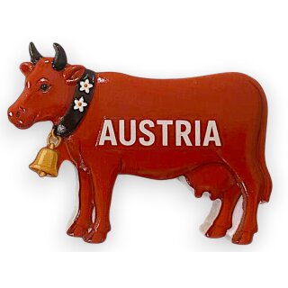 Magnet Polyresin Kühlschrankmagnet Souvenir Mitbringsel - Austria Kuh