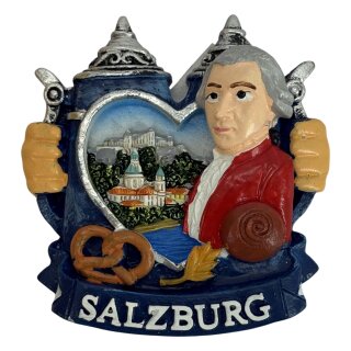 Magnet Polyresin Kühlschrankmagnet Souvenir Mitbringsel Krug Bierkrug - Salzburg