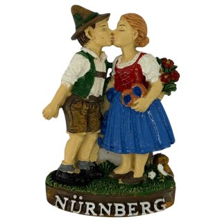 Magnet Polyresin Kühlschrankmagnet Souvenir Mitbringsel Trachtenpaar Verliebt - München