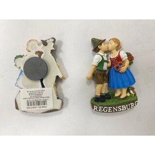 Magnet Polyresin Kühlschrankmagnet Souvenir Mitbringsel Trachtenpaar Verliebt - Regensburg