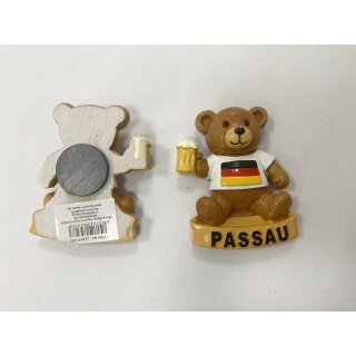 Magnet Polyresin Kühlschrankmagnet Souvenir Mitbringsel Teddybär Bär - Passau