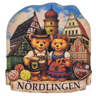 Holzmagnet Kühlschrankmagnet Nördlingen Bären Germany