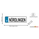 Blechschild Metall Klein - Nördlingen KFZ 26 x 7 cm