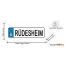 Blechschild Metall Klein - Rüdesheim KFZ 26 x 7 cm