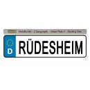 Blechschild Metall Klein - Rüdesheim KFZ 26 x 7 cm