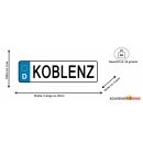 Blechschild Metall Klein - Koblenz KFZ 26 x 7 cm
