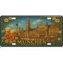 Blechschild Metall -  München Marienplatz 30,5 x...