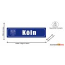 Blechschild Metall Klein - Köln 26 x 6,5 cm